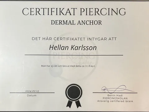 Certifikat Dermal Anchor